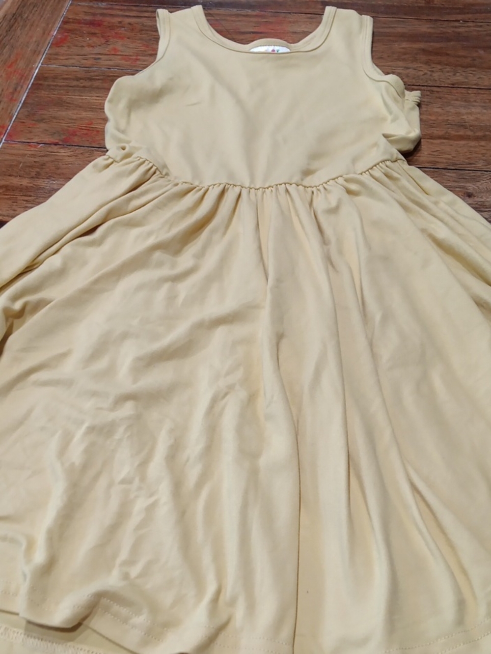 Dot Dot Smile Pale Yellow Kids Tank Top Dress